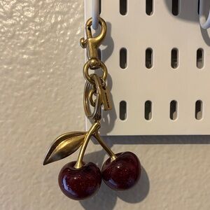 Coach Gold and Deep Red Cherry Keychain